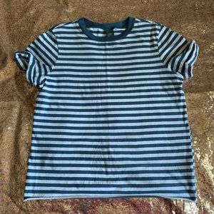 Blue and white, striped t-shirt